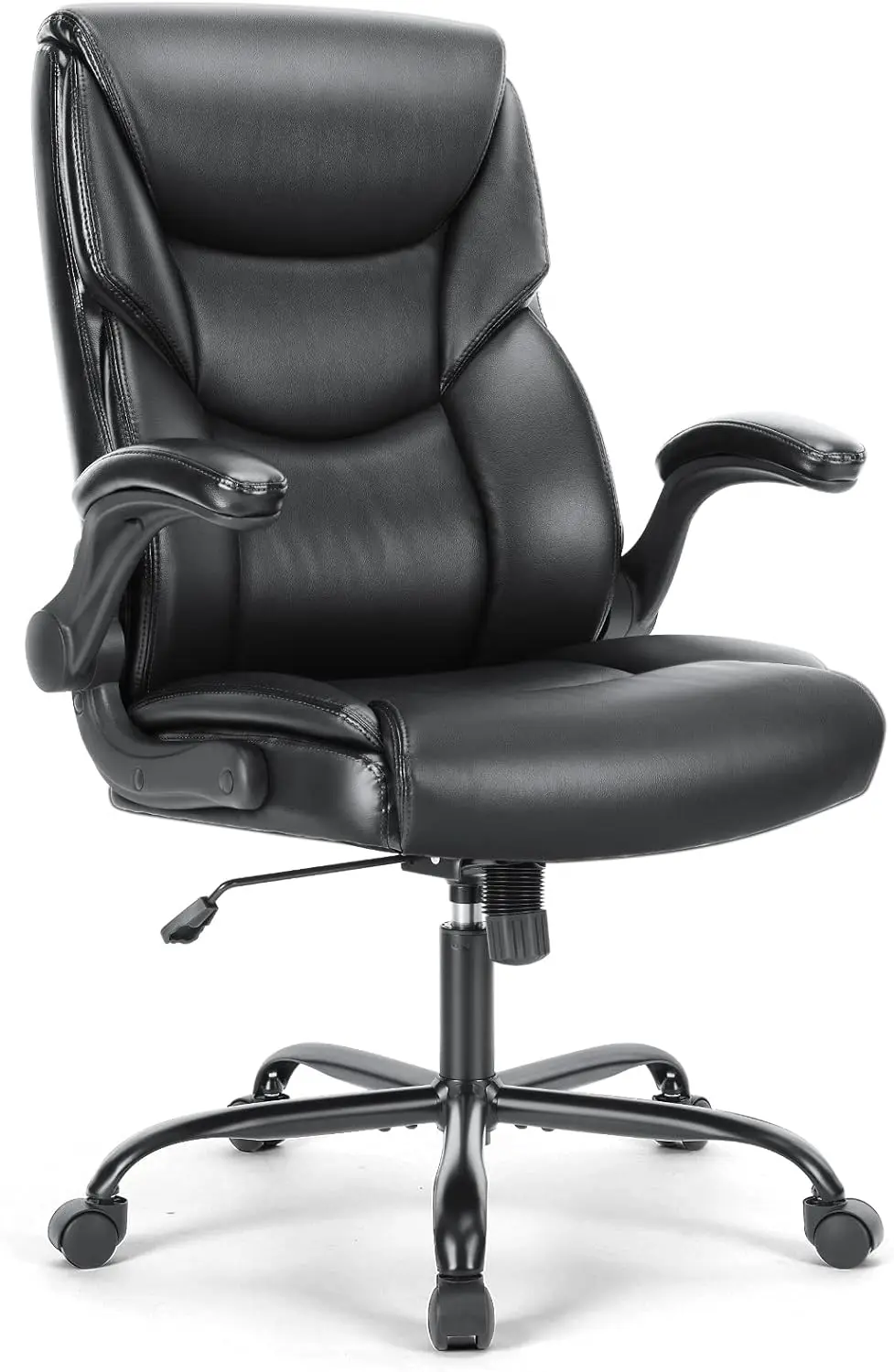 Home Office Chair-Big and Tall Chair for Office, High Back Ergonomic Executive Desk Chair, PU Leather Flip-Up Armrests Computer