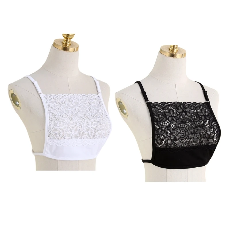 

Women's Lace Cleavage Cover Up Mock Camisole Bra Anti-Glare Wrapped Chest Vest drop shipping