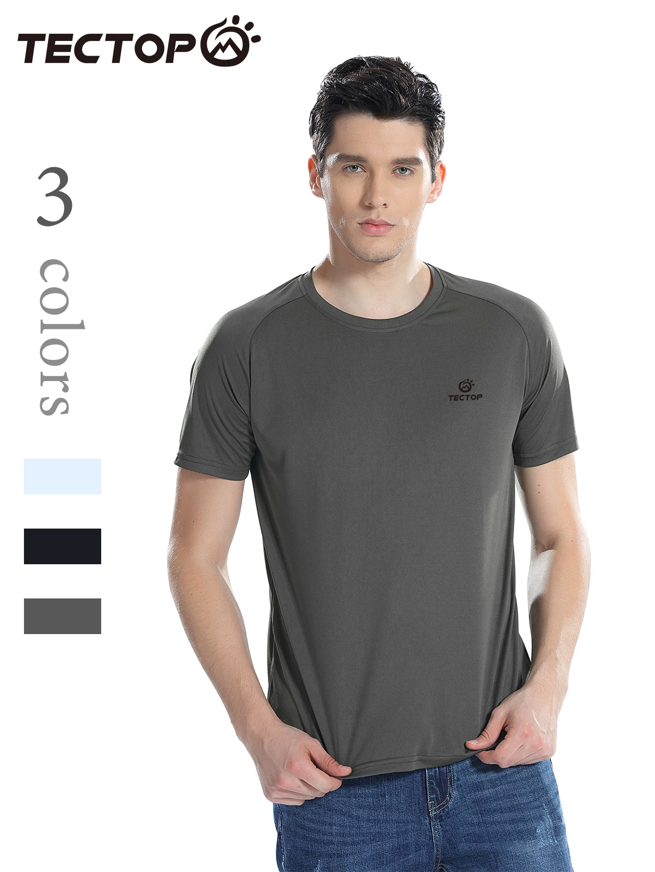 Men Running T-Shirts Quick Dry Lightweight Short-Sleeve Sports Gym Tee Tops Performance Activewear