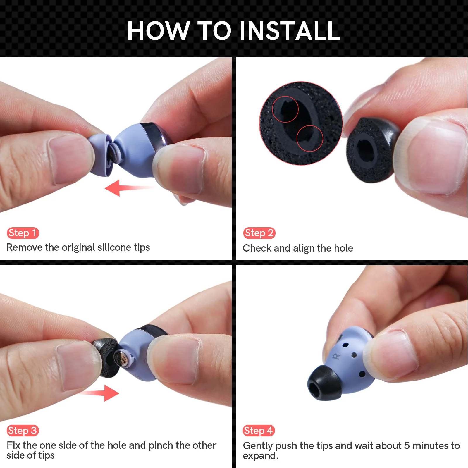 6-1Pair Memory Foam Eartips for Samsung Galaxy Buds3 Pro Bluetooth Earphones Soft Sponge Earplugs for Galaxy Buds3 Pro Ear Tips