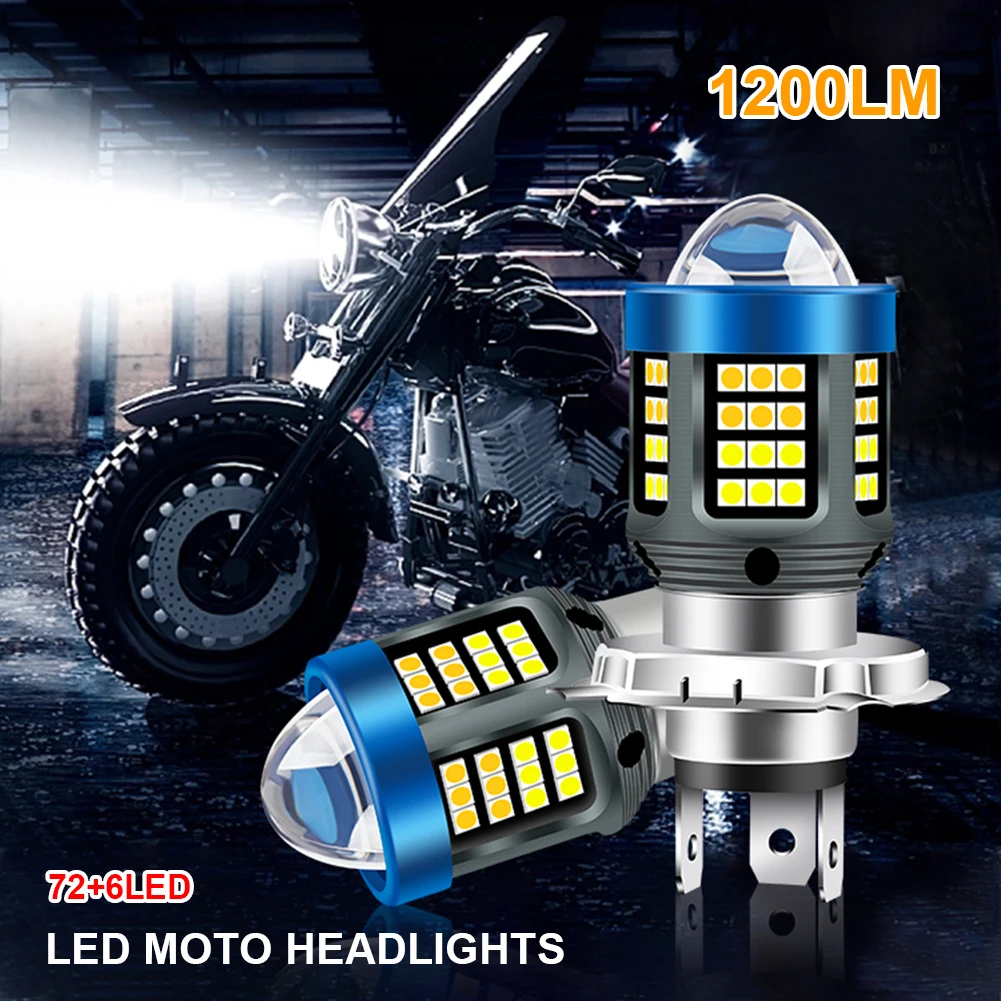 

Motorbike Lamp Super Bright Motorcycle Headlight LED BA20D H6 H4 Bulbs 1200LM 3570CSP LED Lights For Motorcycle High/Low Beam