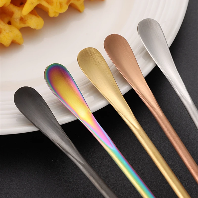 Long Handle Bar Cocktail Mixing Spoons Stainless Steel Multi-size Drinks Muddler Stirrer Bartender Whisky Stir Rod Accessories Cocktail Spoon