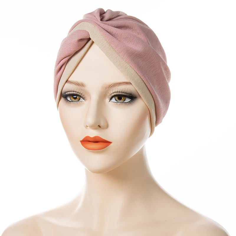 

Fashion Inner Hijab Crossed Head Scarf Turbans Hat Bonnet Beanie Headwrap Hair Accessories Women Muslim