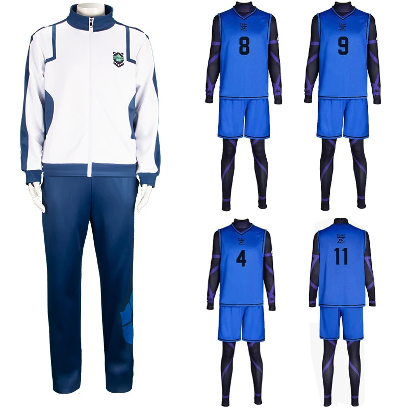 

Anime BLUE LOCK Cosplay Costume Football Jersey Sportswear Uniform Bodysuit Halloween Christmas Party Clothes