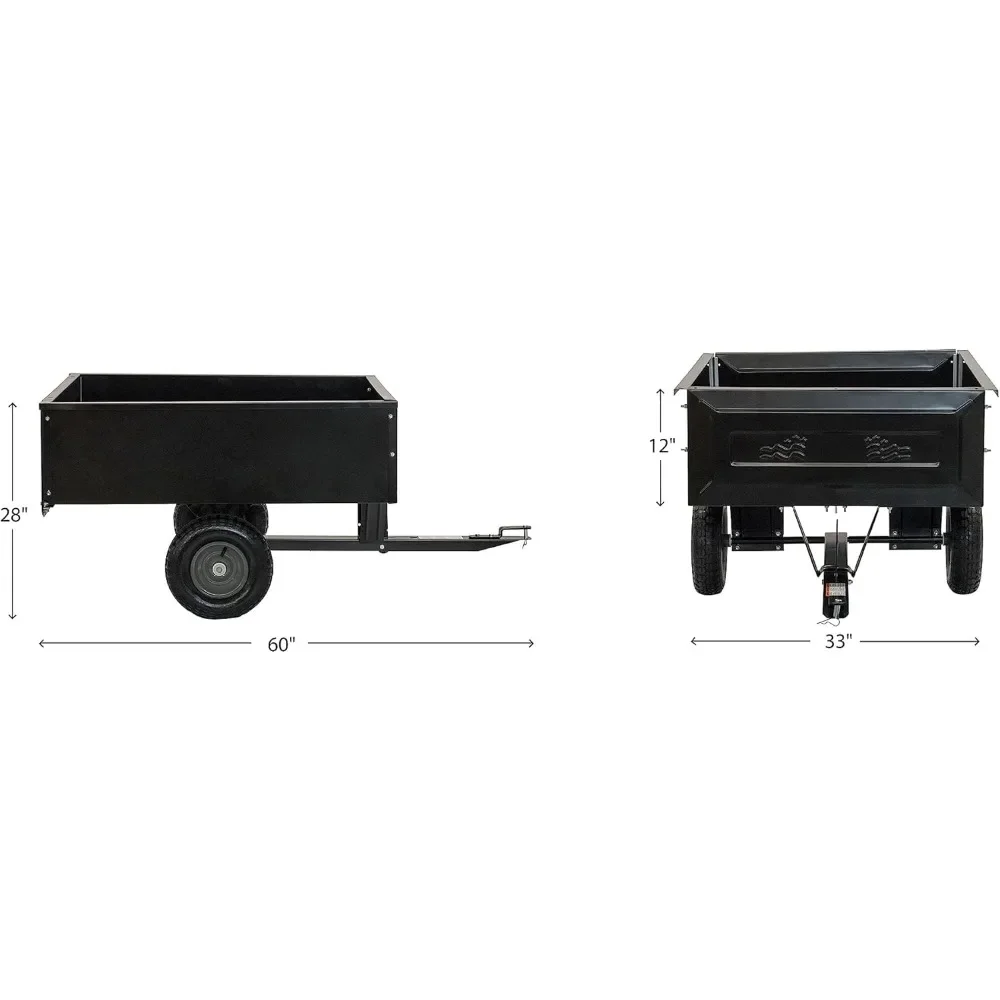 Black Multi-purpose Cart With Wheels 350-Pound Steel Dump Cart 45-0303 Garden Carts Cargo Trolleys Folding Trolley Supplies Home