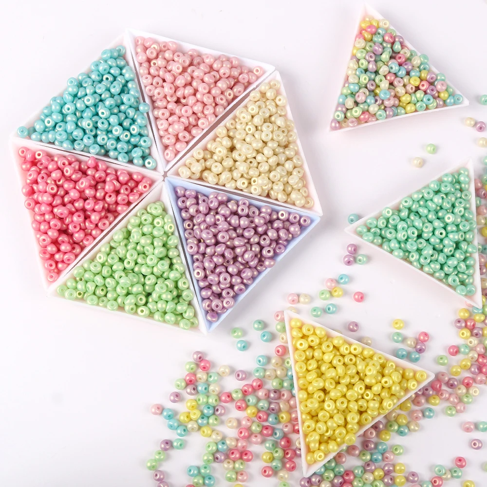 

10g Acrylic Charm Water Drop Seed Beads Pearlescent Effect Colourful Glass Spacer Beads For DIY Jewelry Making Handmade Sewing