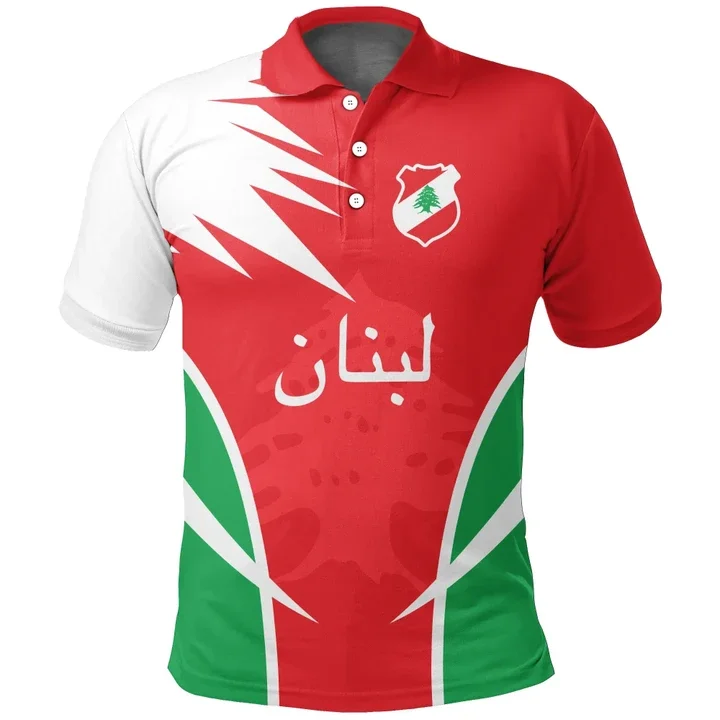 Lebanon Flag & Coat of Arms Customized Polo Shirts Summer Casual