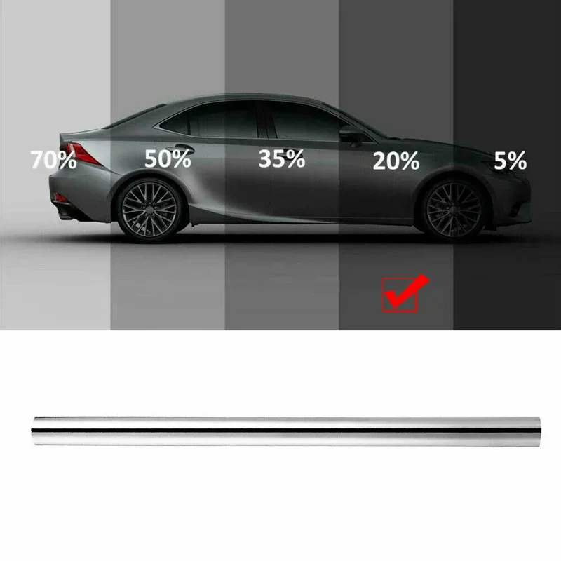 20" X 10FT PET Car Tuning Auto Van Chrome Silver Window Tint Film Mirror Tinting Foil 15% VLT Self-Adhesive Car Accessories