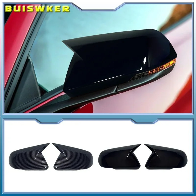 

Глянцевые черные колпачки для боковых зеркал заднего вида из углеродного волокна, 1 пара, аксессуары для автомобиля Ford Mustang 2015-2022