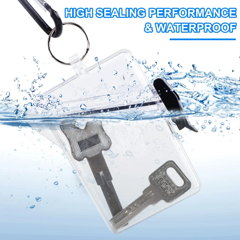 

Waterproof Transparent Acrylic Card Cover Women Men Student Bus Card Holder Case Id Card Sleeve Protector With Lanyard Key Ring