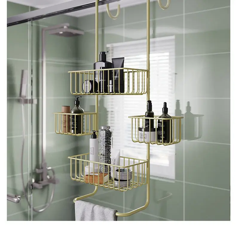 Description Picture 4 of itemBathroom Wall Shelf Hanging Rack Behind Door Toilet Storage Artifact Toilet Shower Room Hanging Basket Storage Rack Accessories