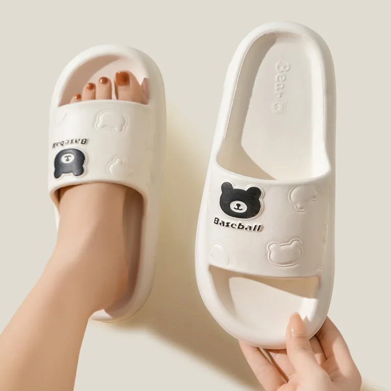 Soft Sole Anti Slippers Women's Summer 2024 New Home Bathroom Bathing Thick-soled Couple Cartoon Slippers Men's Summer 6