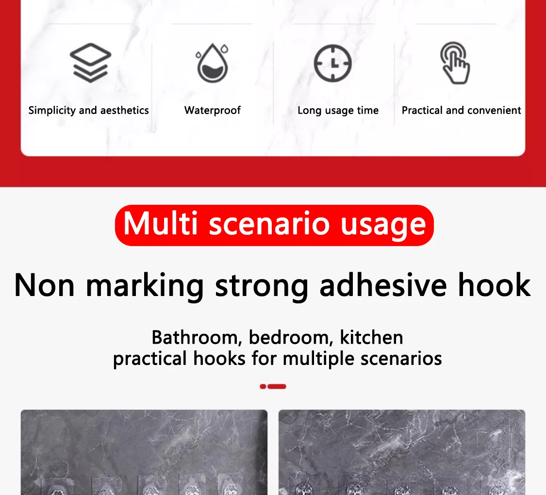 Description Picture 4 of item30 Pcs Hooks Transparent Strong Self Adhesive Door Wall Hangers Hooks Suction Heavy Load Rack Cup Sucker For Kitchen Bathroom