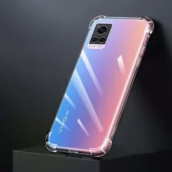 Clear Silicone Phone Case with Airbag & Camera Protection - Slim Original Back Cover for VIVO V20 (Clear)
