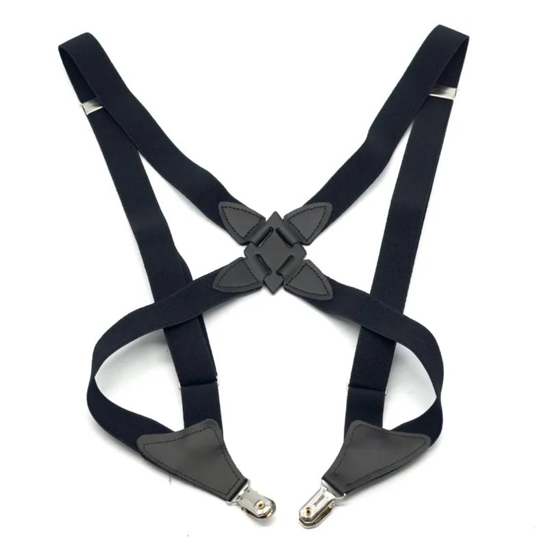 New Men's Suspenders Adjustable Braces X Back Shirt Clip Suspender Elastic Belt Trousers Braces Shoulder Strap For Men Women
