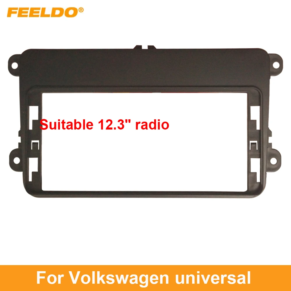 

Автомобильная аудиосистема FEELDO, 12,3 дюйма, большой экран, панель приборной панели, рамка, комплект, адаптер для Volkswagen, универсальная аудиорамка