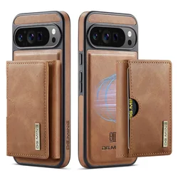 Versatile Detachable Magnetic Wallet Phone Case with RFID Blocking & PU Leather Cover - Google Pixel 9 (Brown)