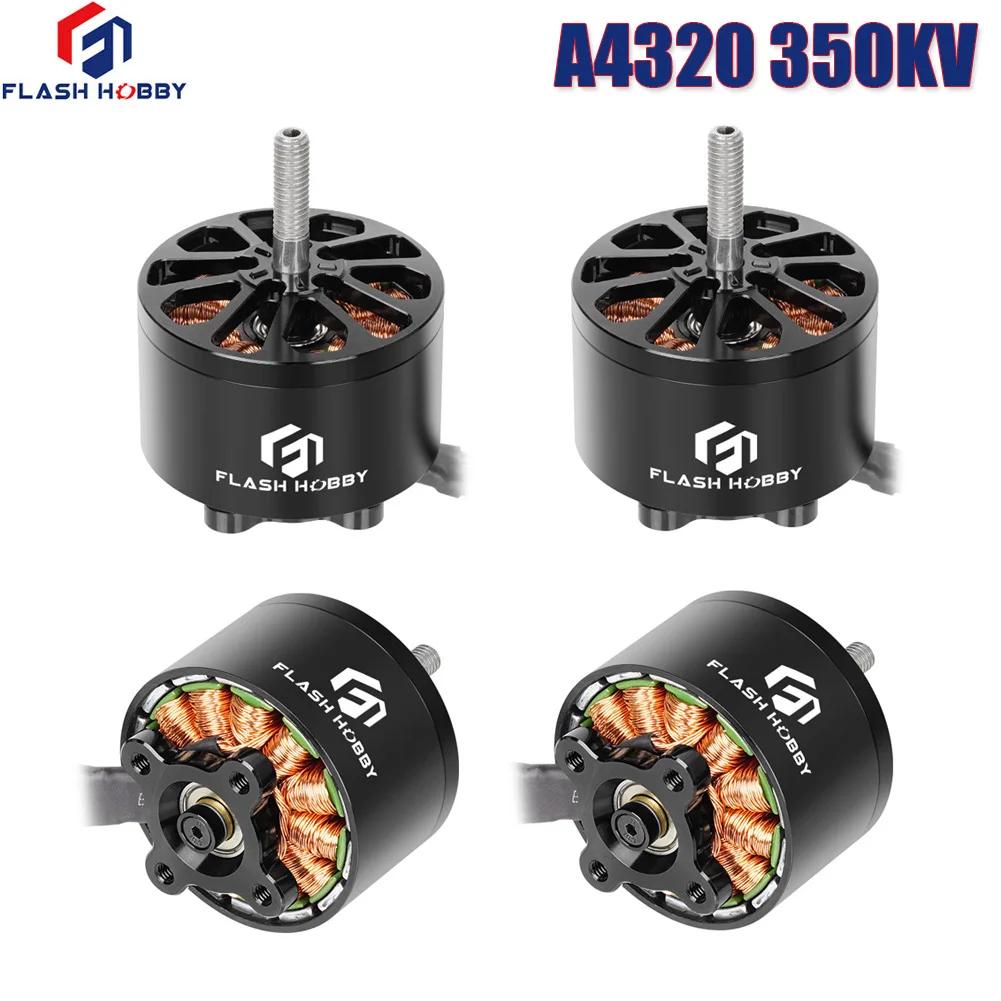 4 Pieces Flashhobby A4320 4320 350KV 6-12S High Speed Brushless Motor Long Range X-Class RC FPV Drone Model Parts Accessories thumbnail 5