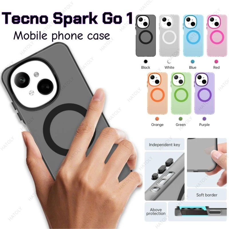 Tecno Spark Go1 Anti-Fingerprint Frosted Phone Case - Anti-Slip Shell Cover