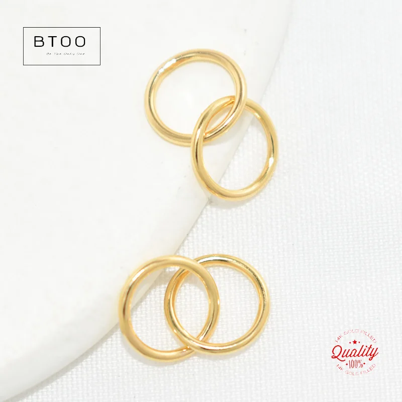 Real 14K Gold Filled Interlocking Rings 9MM 10MM For Making DIY Handmade Jewelry Findings Tarnish Resistant Jewelry Findings