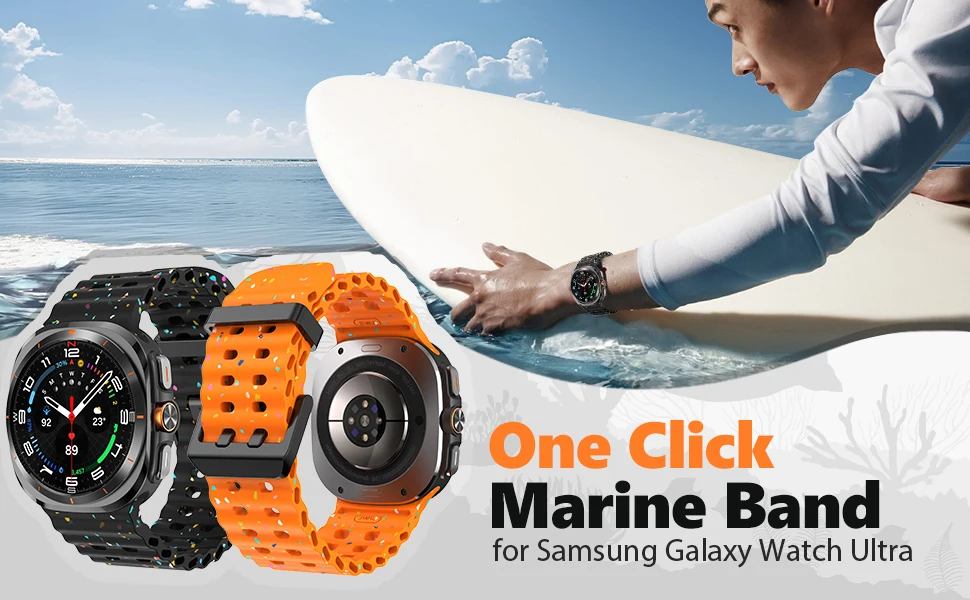 Sportarmbänder für Samsung Galaxy Watch Ultra 47 mm Zubehör Original Marine Armband Armband Correa Galaxy Watch 8 Ultra Band – Detail 7
