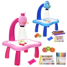 

Children Led Projector Art Drawing Table Toys Kids Painting Board Desk Arts Crafts Educational Learning Paint Tools Toy for Girl