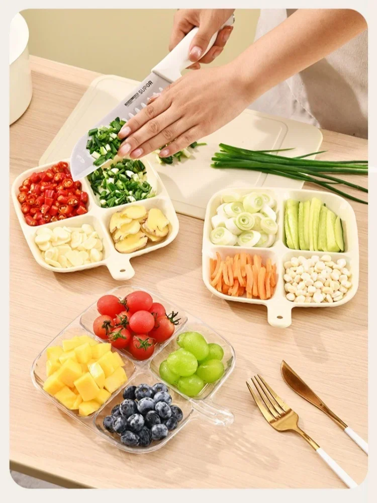 4 Compartment Fruit Plates Dinning-Table Divided Plate
