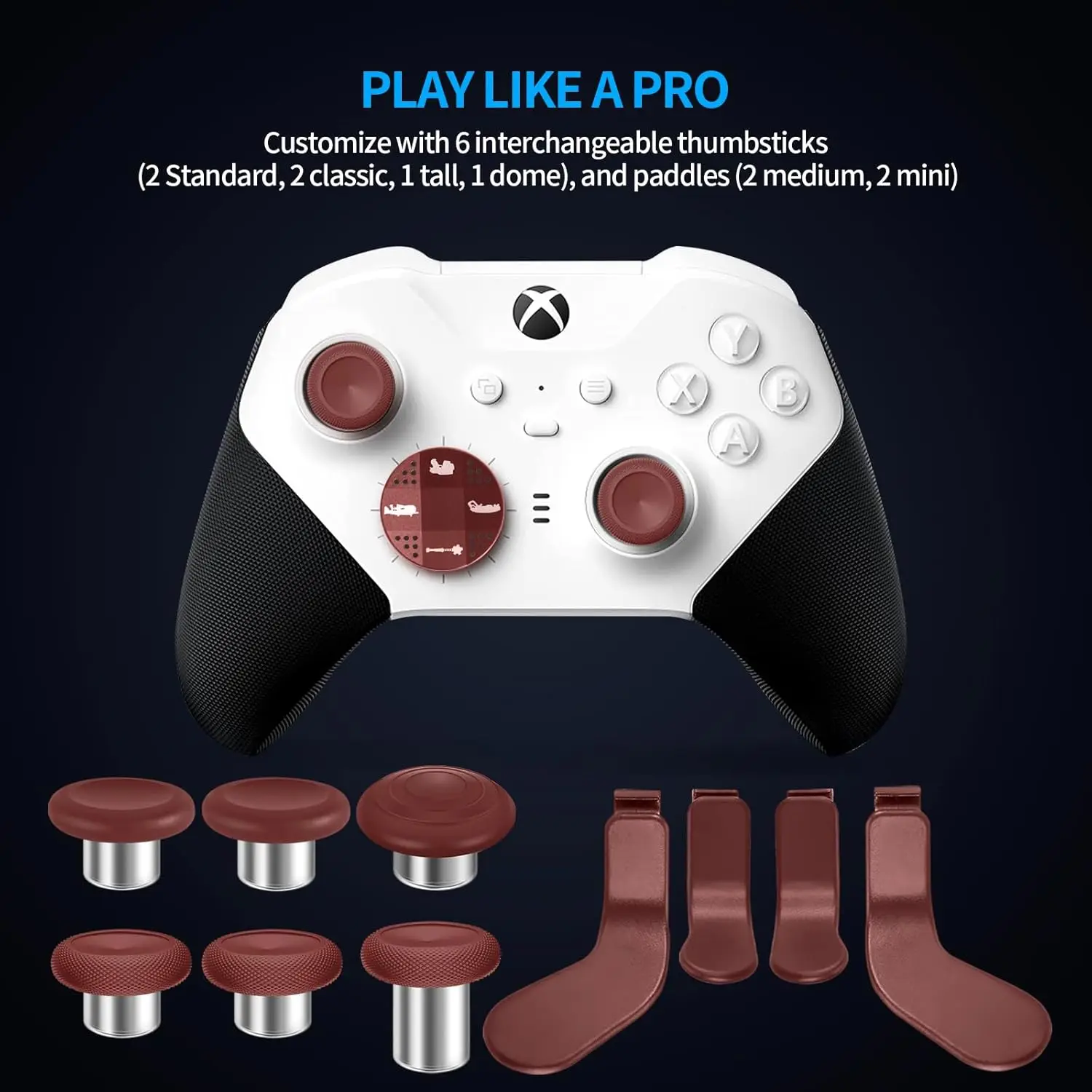 Joysticks For Xbox Elite Series 2 Elite 2 Controller 13 in 1 Gears of War Edition Thumbsticks Analog Sticks 4 Paddles, 2 D-Pads - 2