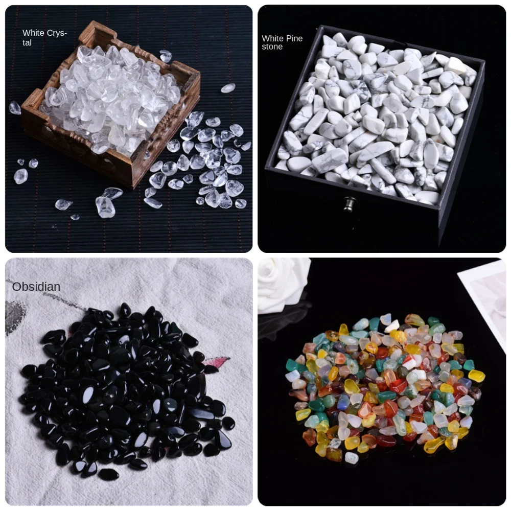 Natural Crystal Seven Colored Agate Reusable Transparent 100g Gravel Ornament Art Landscape Craft for Garden Decoration