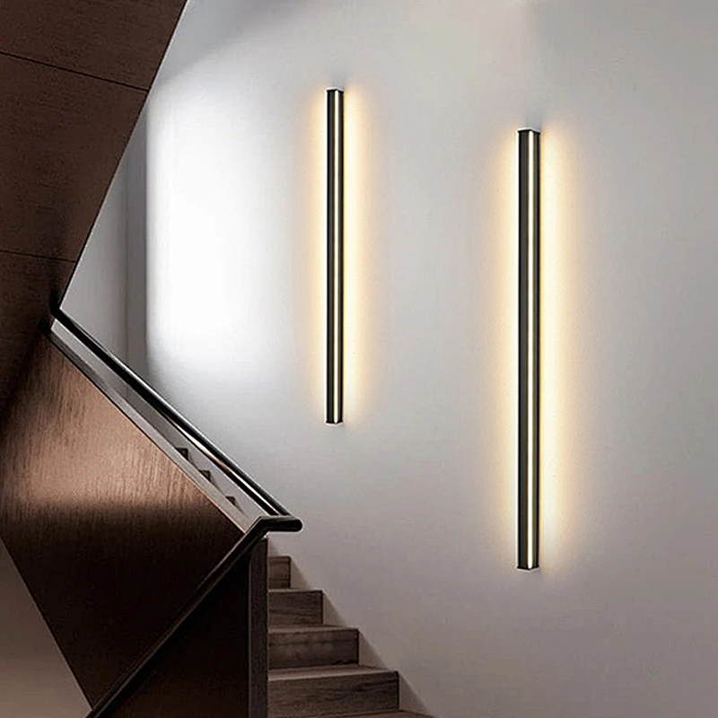 150cm 120cm Black Long Strip LED Indoor Wall Lamp Bedroom Bedside Indoor Decorative lighting Wall Living Room Corriodr Aisle 2