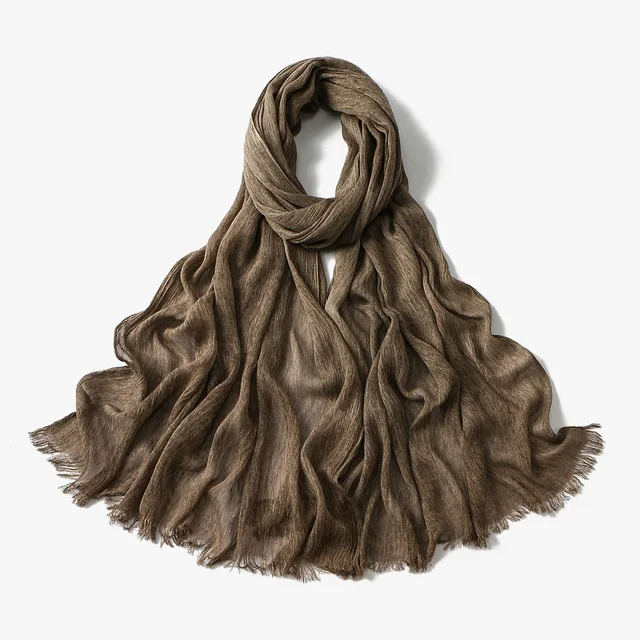Écharpe Hijab Royan en coton froissé pour femmes musulmanes, châles longs et doux islamiques, enveloppes courtes à pampilles, accessoires Bufanda