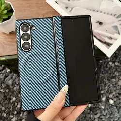 Premium Carbon Fiber Magnetic Hinge for Magsafe Phone Case with Wireless Charging Compatibility (Blue)
