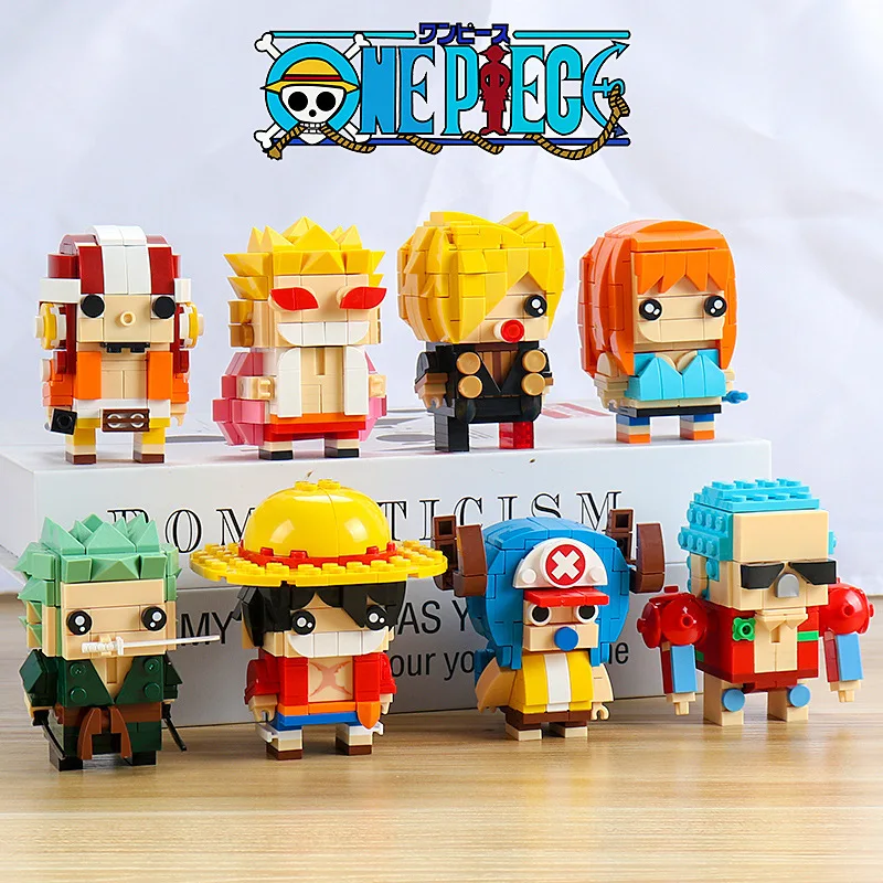 

One Piece BrickHeadz Building Blocks Luffy Nami Chopper Sanji Zoro Usopp Ace Franky Brook Robin Brick Figure Toys For Kids Gift