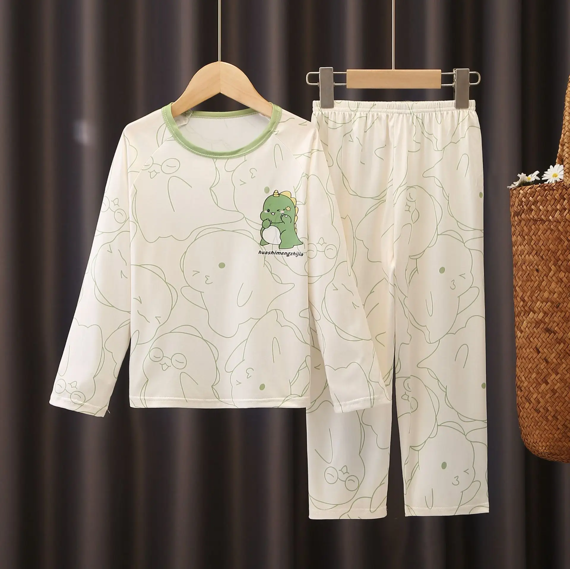 Girls Long Sleeve Cartoon Pajamas 6