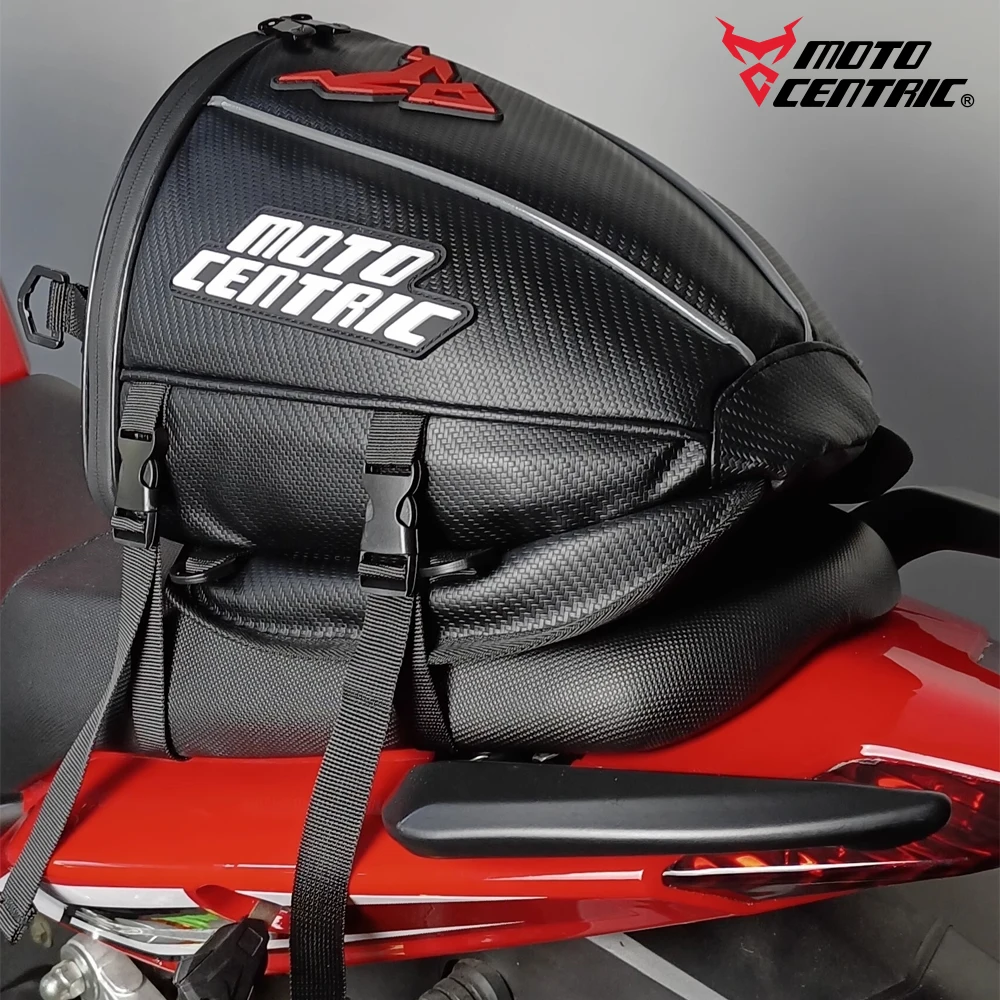 Motocentric Motorcycle Tail Bag Waterproof Reflective Carbon Fiber