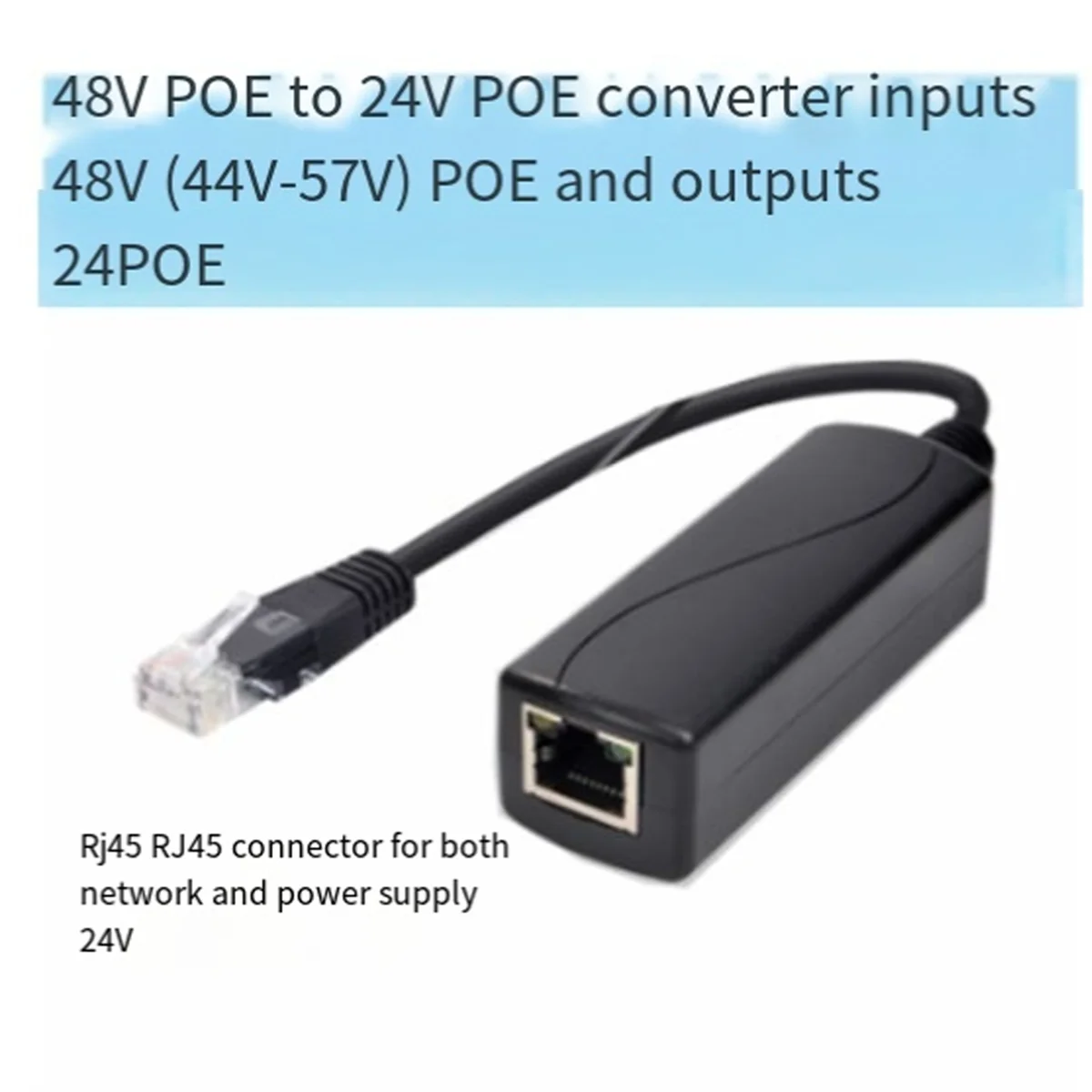 48V to 24V POE Converter with 100M Ethernet Speed PoE to 24 Voltage Regulator Mode B for Passive