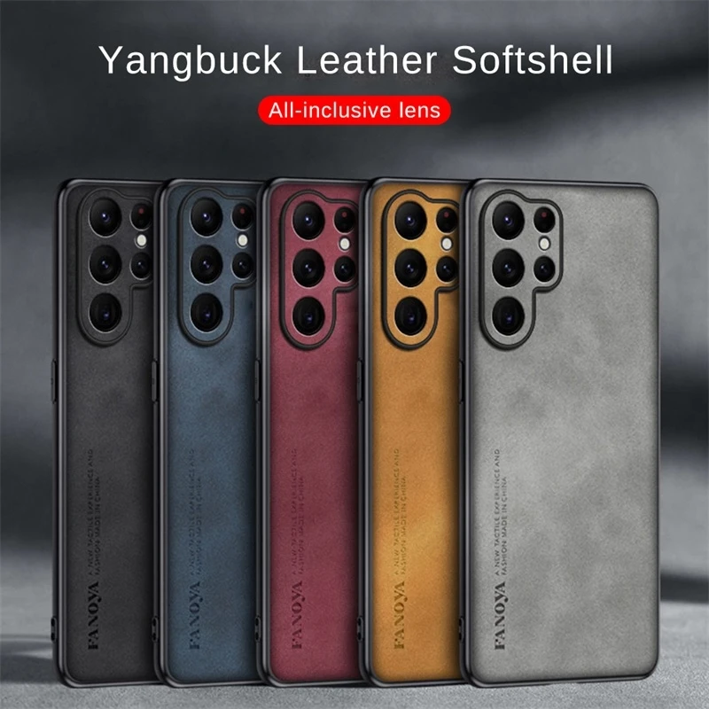Premium Sheepskin Leather Soft Silicone Case - Back Cover (Black)