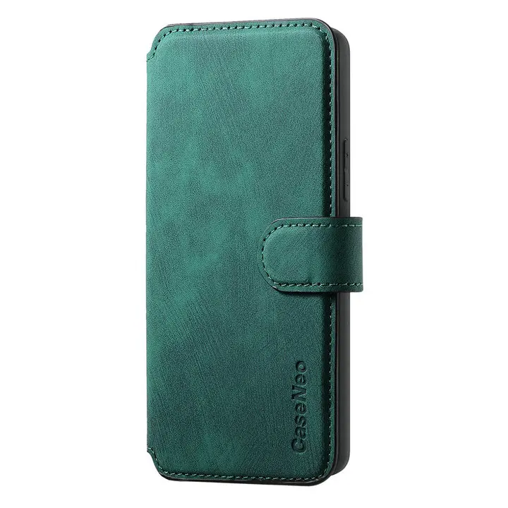 Leather Wallet Flip Case with Magnetic Closure - 2-in-1 Design