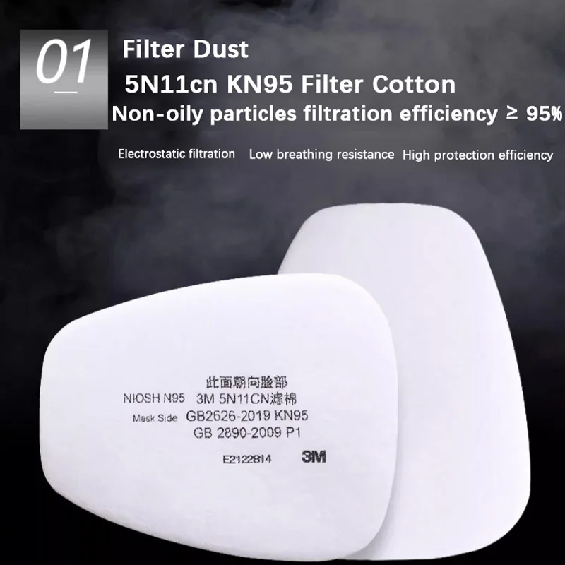 3M 6200 Gas Mask Spray Paint Dust Filter Box Chemical Mask Organic Gas Protection Industrial Filter Cotton