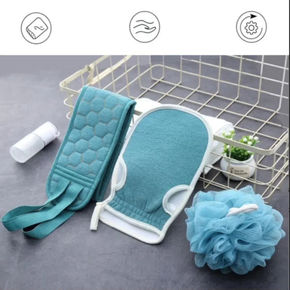 3pcs/set Body Scrubber Back Massage Exfoliating Sponge Bathroom Bath Brush Scrub Shower Brush Body Wash Scrub Bath Supplies 6