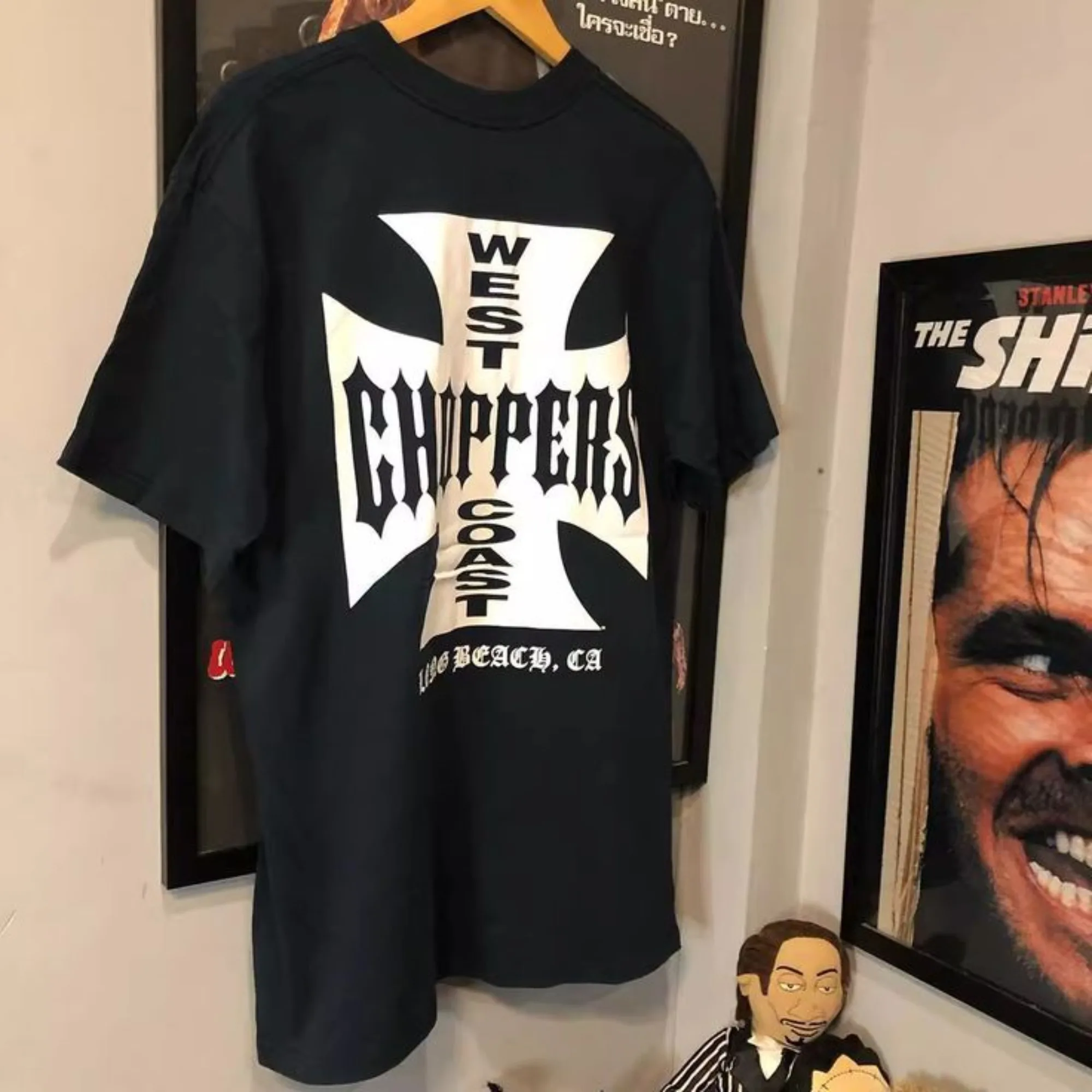 West Coast Choppers Cross Frame Print Tshirt Male Hip Hop Streetwear Oversized T-shirts Fashion Tees Men's Fleece Short Sleeve mens training tshirt