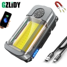 

COB Work Light Powerful XPG LED Flashlight Stepless Dimming USB Rechargeable Camping Lantern with Magnet Waterproof Repair Torch