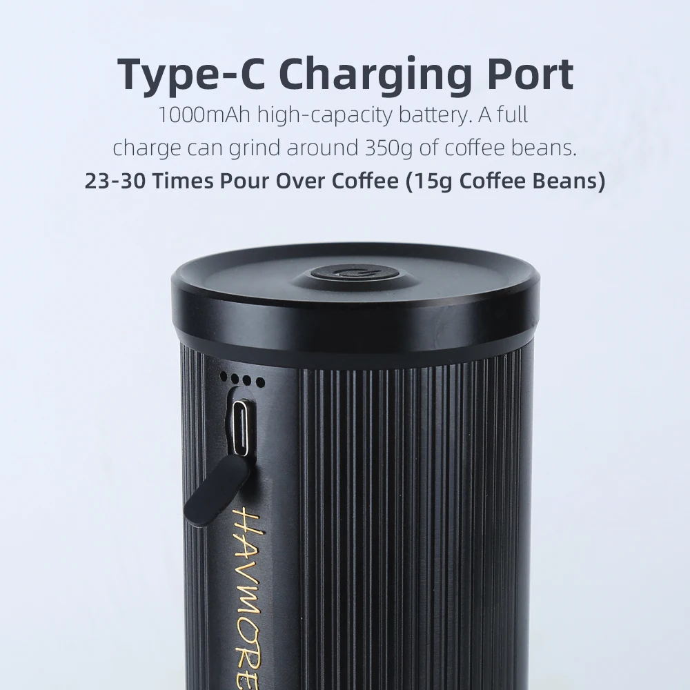 مطحنة قهوة كهربائية ستانلس ستيل محمولة USB
