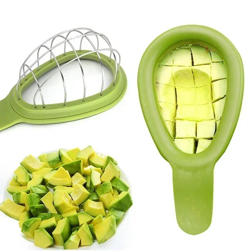 Avocado Dice Cube Stainless Steel Slicer Fruits Melon Cutter Cuber Kitchen Appliances Plastic Handle Gadgets Accessories Tools