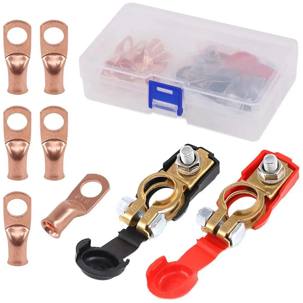 

Car Battery Terminal Connector Quick-release Positive Negative Terminals Clamps Cap Clips Heat Shrink Tube