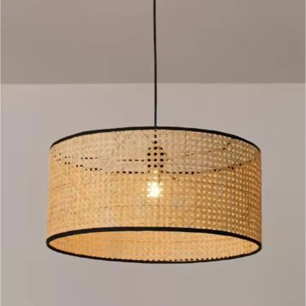 40cm E27 Chandelier Bamboo Antique Wicker Lampshade Ceiling Living Room Lamp Asian Style Natural Bamboo Hanging Light