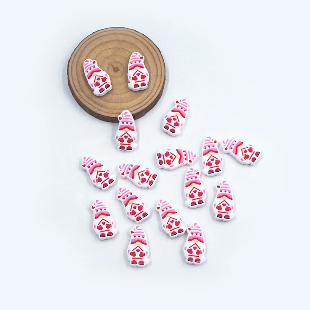 

Chenkai 50PCS Valentine's Gnome Focal Beads For Pen Beadable Pen Silicone Charms Character Beads For Pen Making DIY Pacifiers
