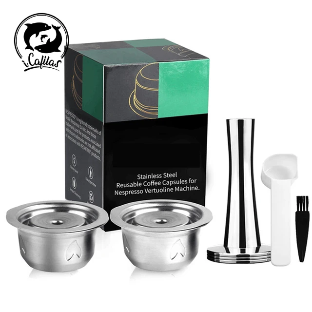 Nespresso Vertuo POP Reusable Coffee Capsule Vertuoline Filled Stainless  Steel Capsule Filter Pod iCafilas - AliExpress