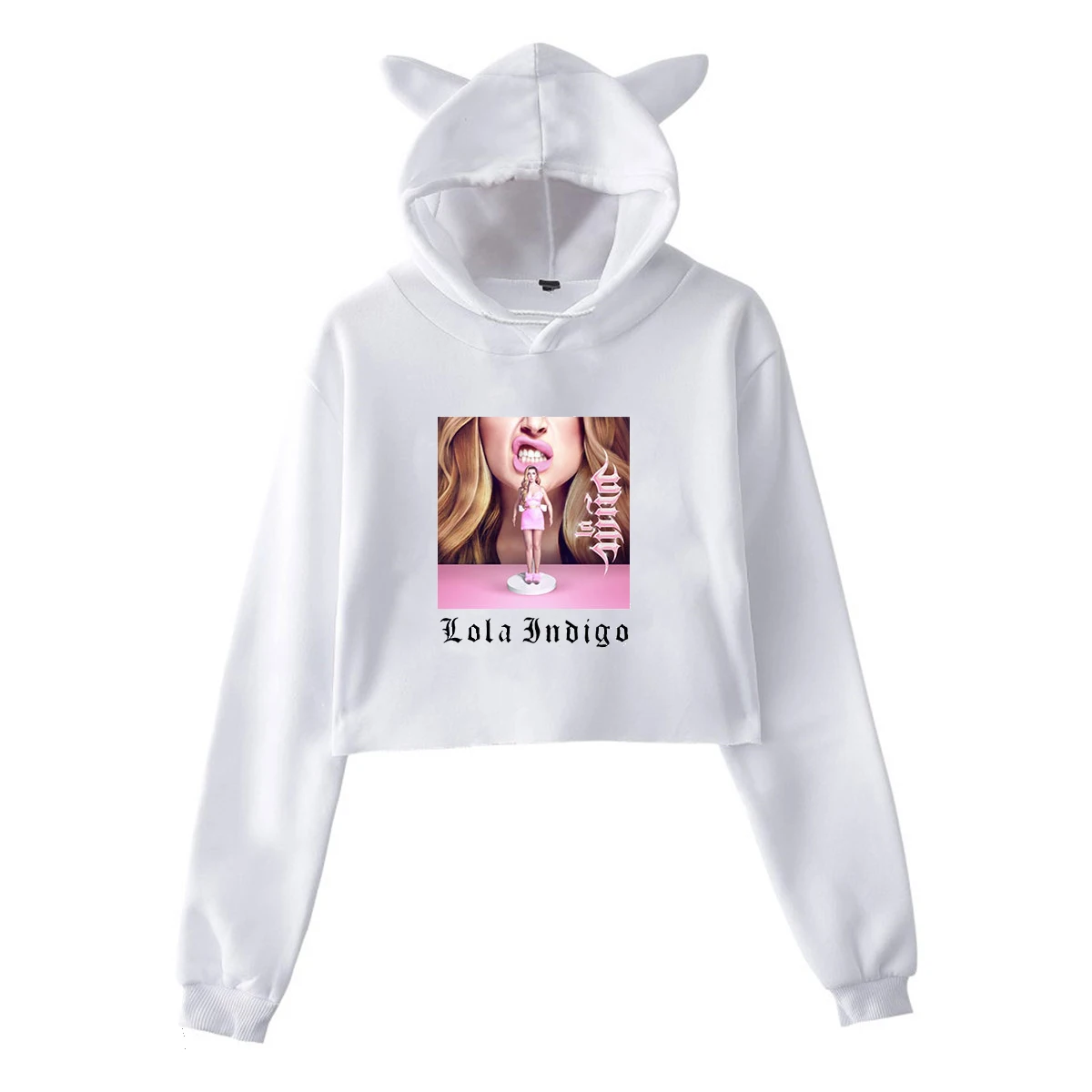 

Women sweatshirt Lola Indigo Merch Cat Ears Top Girls Hoodies Sweatshirt Felmale Out Sexy Girl Y2K Kawaii Autumn Winter Clothes