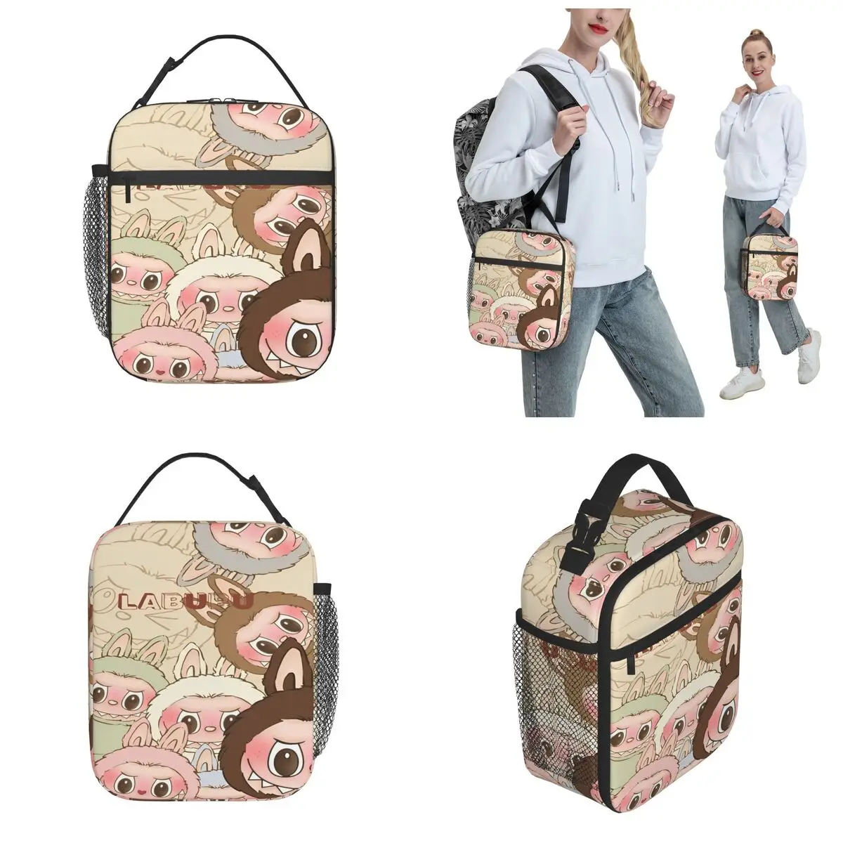 Labubu Accessories Insulated Lunch Bags For Outdoor Food Container Portable Cooler Thermal Lunch Boxes